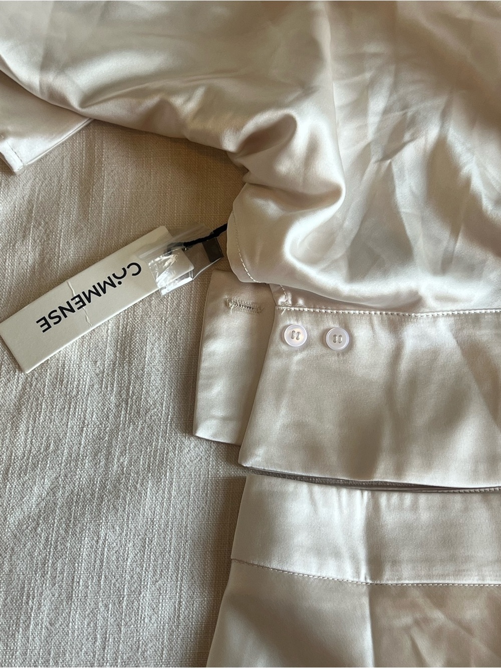 COMMENSE Satin Cowl Neck Top & Skirt Set - Picture 7 of 8